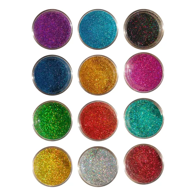 Glitter Mix Decoración Uñas Kit X12 - 1  Gramo / Tarrito