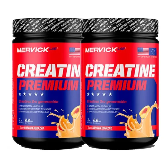 2 Creatina Premium 1kg Mervick Lab Con Glutamina Y Taurina