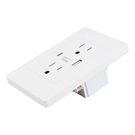 Z Soquete Americano Usb Tipo C, Soquete De Parede