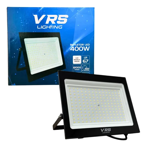 Refletor Projetor Led 400w 127/220v Branco Frio 6500k Ip67 Carcaça Preto Luz Branco-frio 127/220v