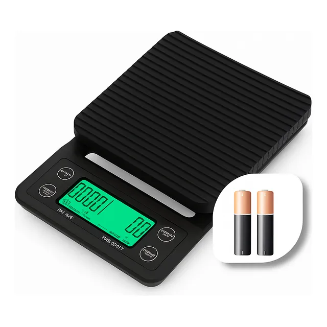 Balança Digital Barista 5.0kg 0.1g Cronômetro Timer + Pilhas Capacidade Máxima 5 Kg Cor Preto