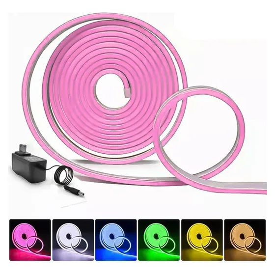 Tira LED Electrolandia Chile Neon Flex 2835 Rosado 5m 220V IP64