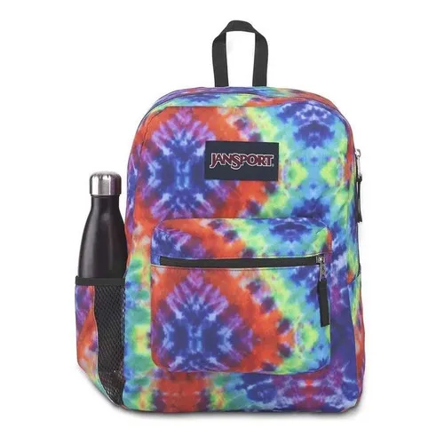 Mochila escolar JanSport Cross Town color RED/MULTI HIPPIE DAYS 26L