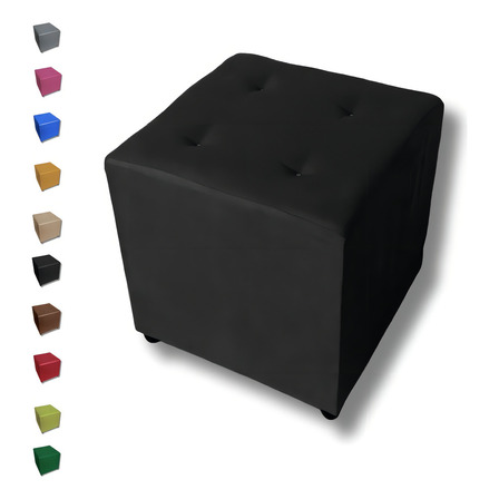 Puff Cubo Quadrado Banco Banquinho Decorativo 40x40 Cor Preto Suede Puff Cubo Quadrado Banco Banquinho Decorativo 40x40 Cor Preto Suede