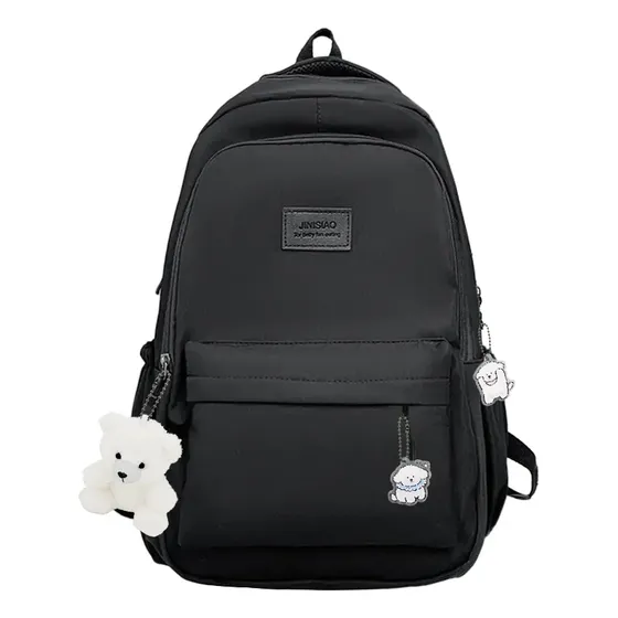 Mochila Escolar De Moda Casual Impermeable De Viaje Gran Capacidad Con Colgantes