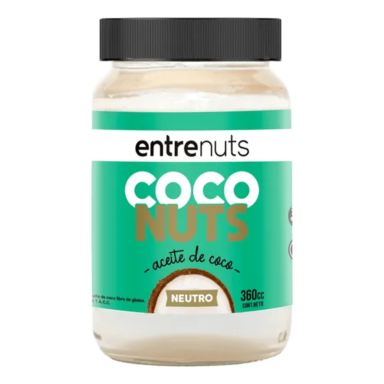 Aceite De Coco Neutro 100% Puro 360cc Entrenuts Sin Tacc