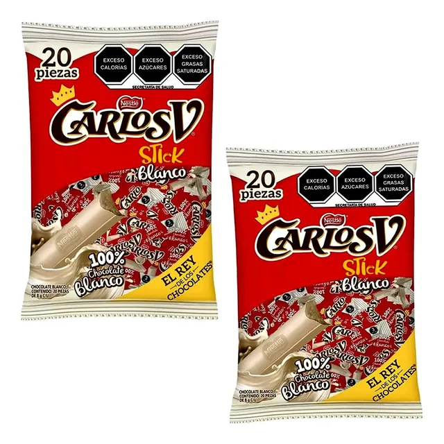 Carlos V Stick Blanco 2 Paquetes Con 20 Pzas C/u