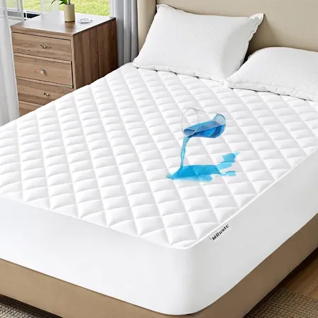 Mrustc® Protector Cubre Colchón Impermeable Decoración Matrimonial Color Blanco Liso