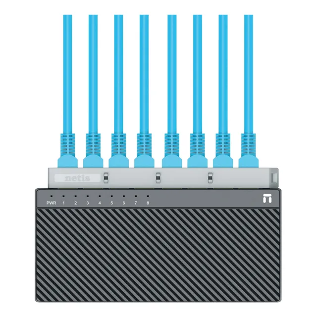 Netis Switch Conmutador ST3108C Fast Ethernet 8 Puertos RJ45, plug and play.