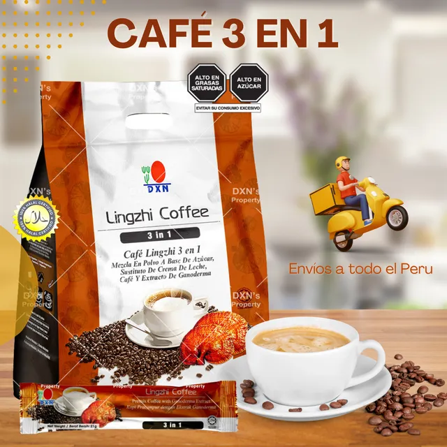 Café Lingzhi 3 En 1 Dxn - C/ Ganoderma - Desintoxicante