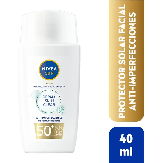 Nivea Sun Protector Solar Anti-imperfecciones Fps 50+ 40ml Textura Ligera y No Grasosa Piel Mixta a Grasa Ultraligea