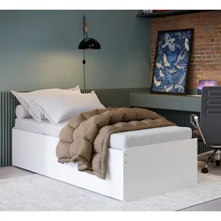 Mobigu Cama 3 Em 1 Cama Matrix Reversível Compacta Solteiro E Casal Cor Branco