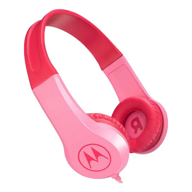 Auriculares Para Niña Cable Motorola Resistente Squads200 Oy Color Rosa Color De La Luz Azul