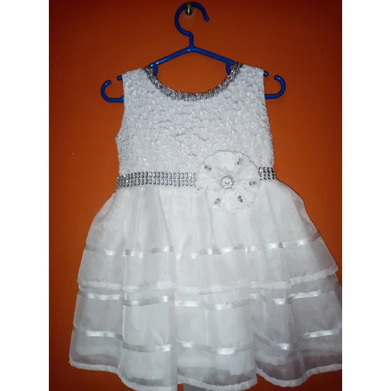 Vestido De Niña Bautizo 12-18 M Incluye Zapatillas Cintillo