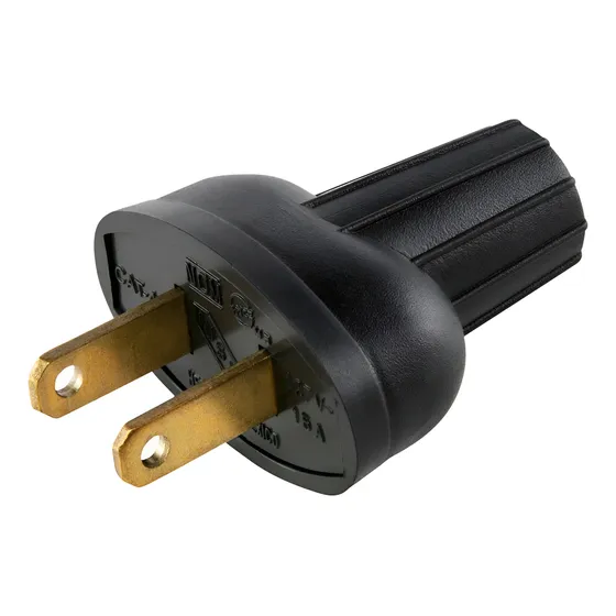 Clavija Iusa 204292 Ovalada Negra Cuerpo Pvc Espigas Planas