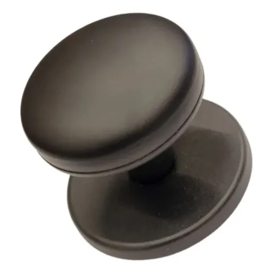 Pomo Fijo Centrado Roseta 70mm Limbadi Aluminio Negro Mate
