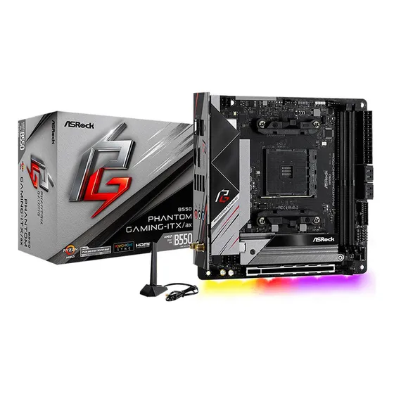 Tarjeta Madre Asrock B550 Phantom Gaming-itx/ax Am4 Ddr4 Color 52049