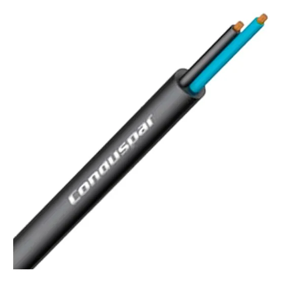 Cabo Pp 2 Vias 1mm Flexível Conduspar 1123001bb Cobertura Preto