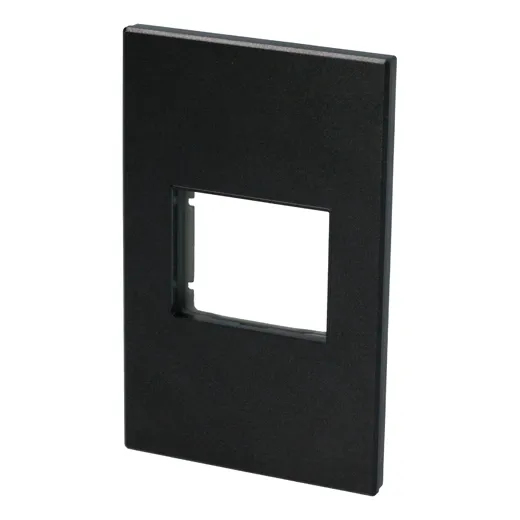 Placa 1 Módulo 1/2, Línea Premium, Color Negro Surtek