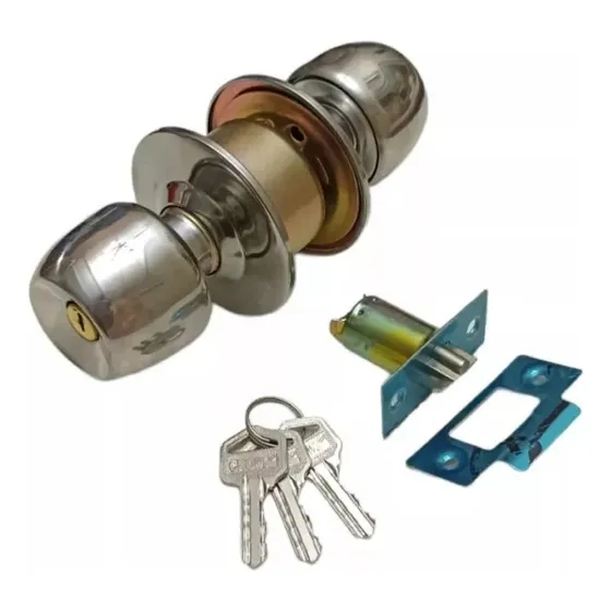 Cerradura De Pomo Niquelada C/llave Para Puerta