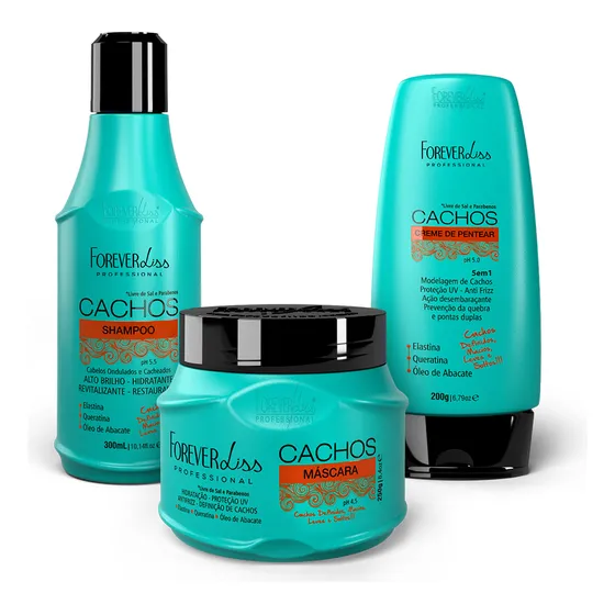 Kit Cachos Com Shampoo, Máscara 250g E Creme De Pentear Fore