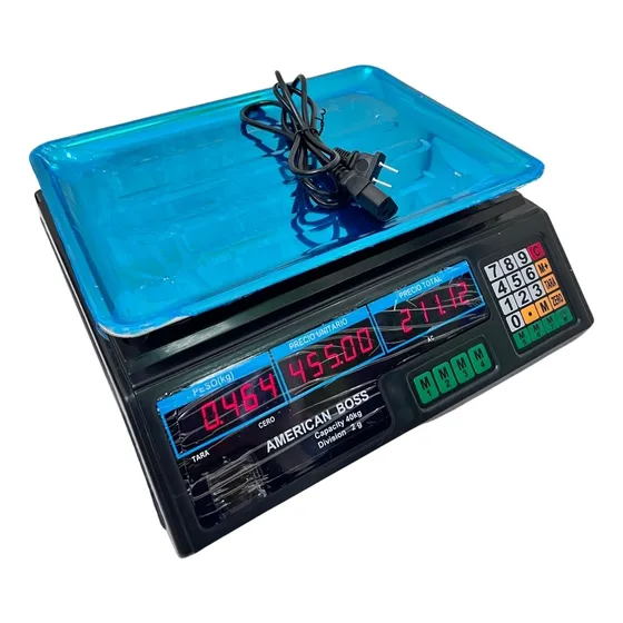 Balanza Digital 40kg Charcutero Doble Pantalla Digital