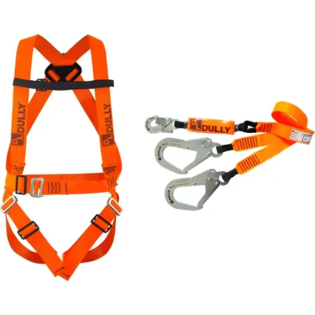 Cinto Paraquedista Dlt-012 + Talabarte Duplo Y Abs Dltabs-02 Laranja