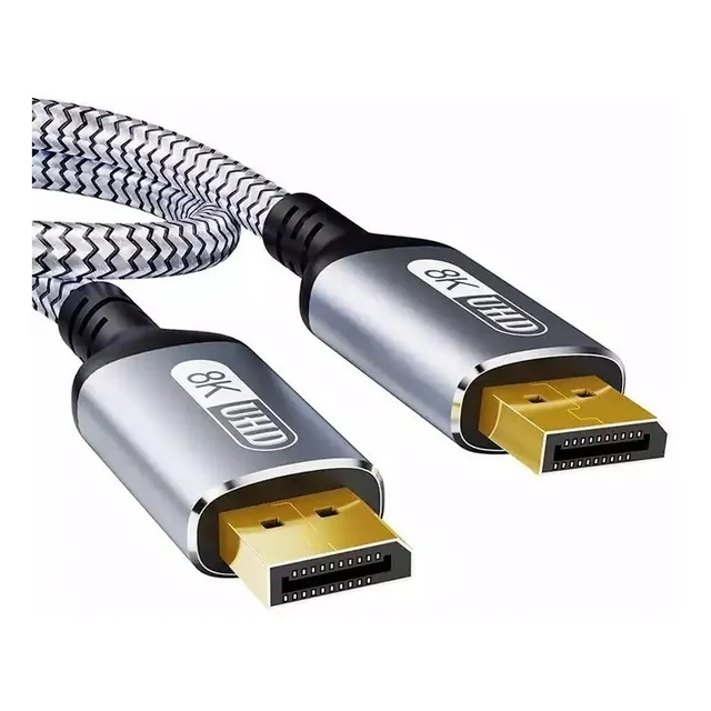 Cable Displayport V1.4, 8k A 60hz, 4k A 144hz, 3m Gris