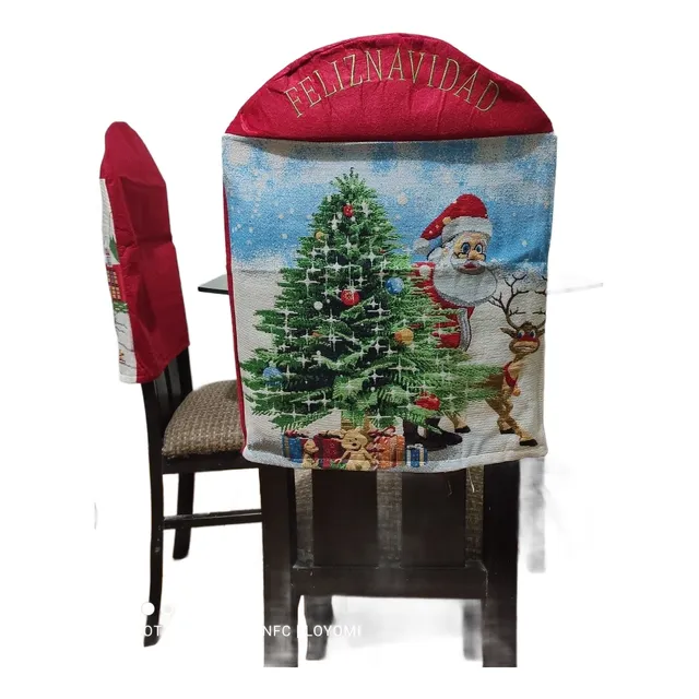 Funda De Respaldar De Silla Navideña Decorativa, Juego 6 Pcs