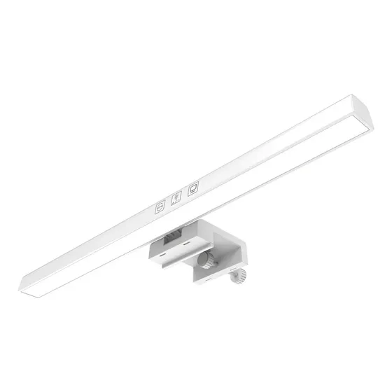 Luminária Led Monitor Barra Ajustável Intensidade Iluminação Estrutura Branco