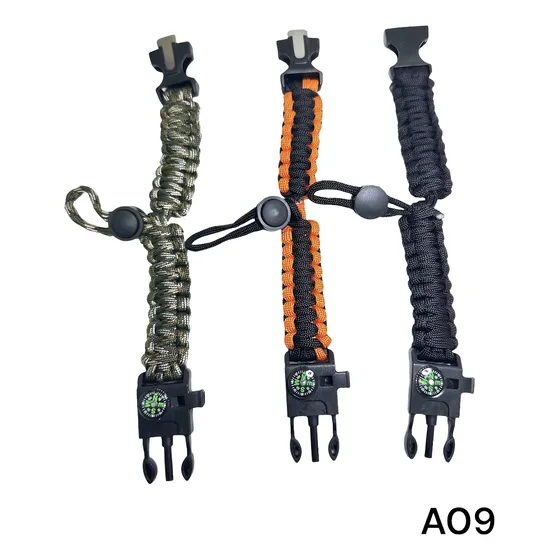 Pulsera Soga Supervivencia Brujula Pedernal Silbato Cuchillo