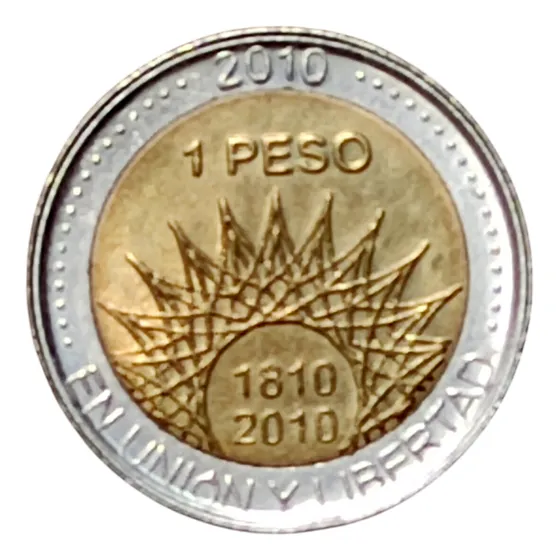 1 Peso Argentina Bicentenario Aconcagua Excelente Estado