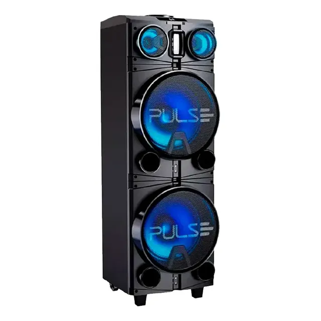 Caixa De Som Pulse Storm 2 12 Pol Bleutooth Led Rádio-1500w Cor Preto