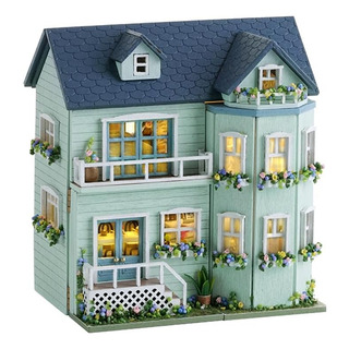 Casita De Muñeca Miniatura Bloque Construcción Madera Diy Casita De Muñeca Miniatura Bloque Construcción Madera Diy