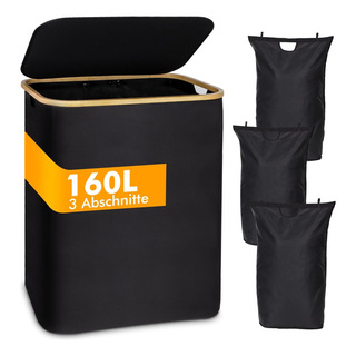 Cesto Para La Ropa Sucia 3 Bolsa Plegable Portatil Ropa 160l Cesto Para La Ropa Sucia 3 Bolsa Plegable Portatil Ropa 160l
