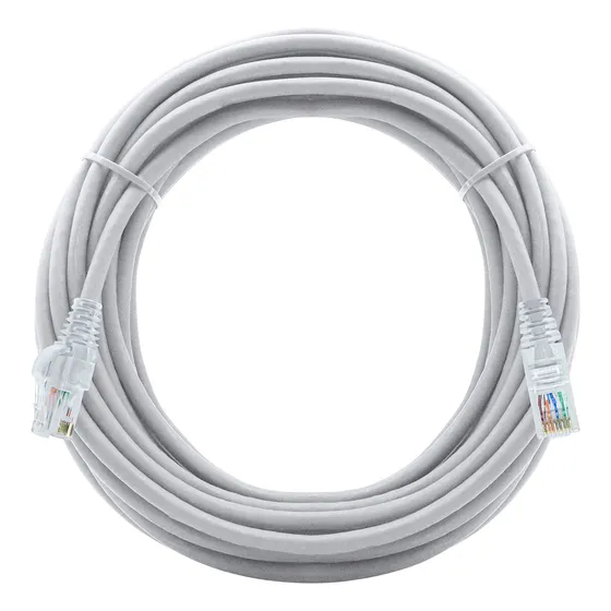Cabo De Rede Internet Lan 20 Metros Montado Branco Fio 20m