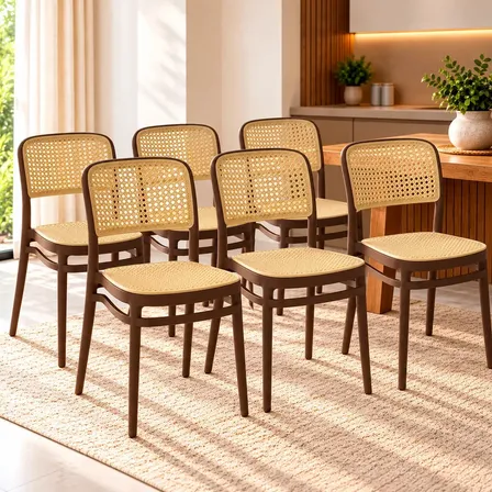 Kit 6 Cadeiras De Jantar Roma Para Sala E Cozinha Magazine Decor Cor Marrom