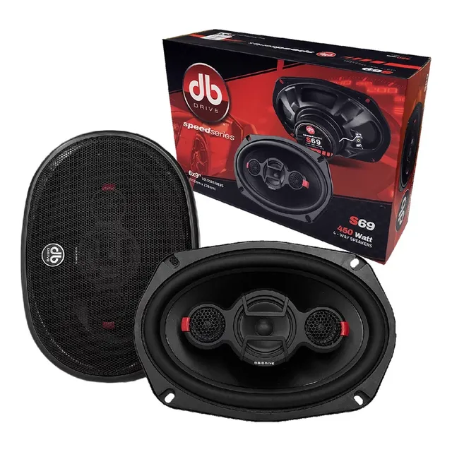 Par De Bocinas Para Automóvil Coaxiales DB Drive S69P Speed Series 6x9 Pulgadas 250 Watts RMS 600 Watts Máximo Impedancia 4 Ohms Color Negro