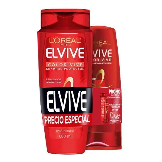 Elvive Color-Vive Shampoo Protector y Acondicionador Protector en botella de 680mL por 2 packs