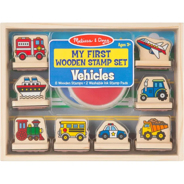 Set De Sellos De Madera Vehículos Melissa & Doug Para Niños