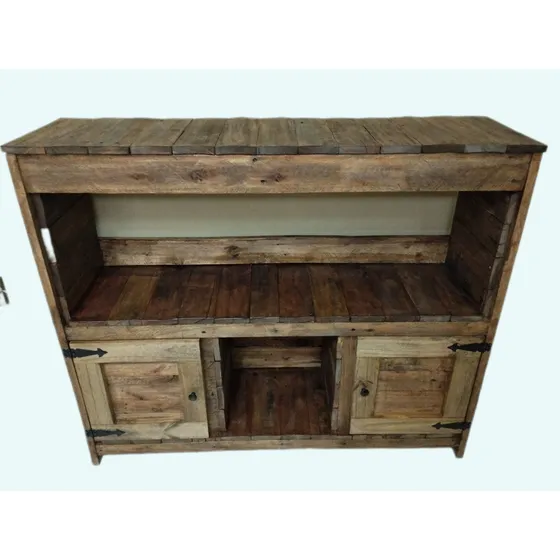 Mesa De Arrime Con Puertas Auxiliar Con Pallets Reciclados