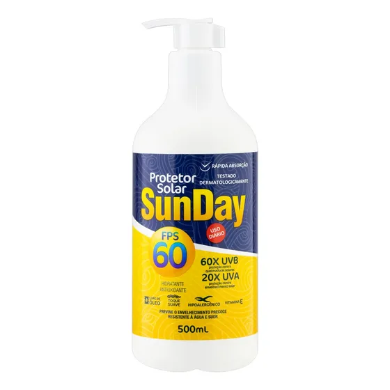 Protetor solar Sunday Protector Solar 60FPS en creme 500mL