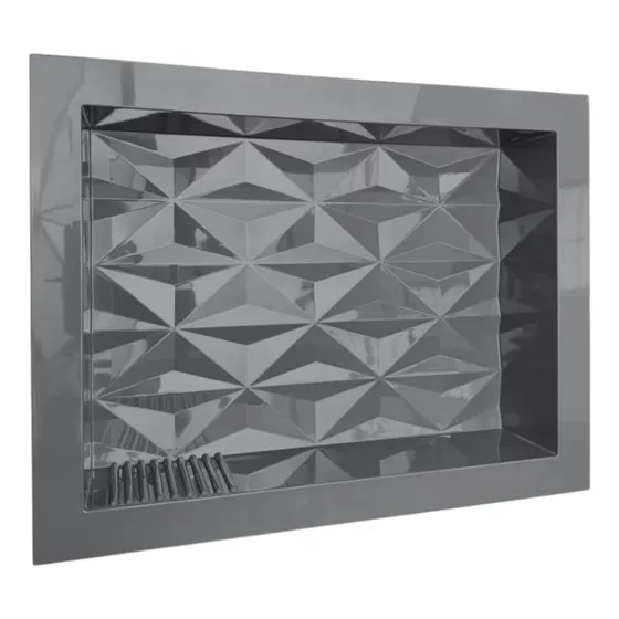 Cajon Para Embutir De Baño Porta Shampoo, Jabon 30x60x8.5 Gris Oscuro
