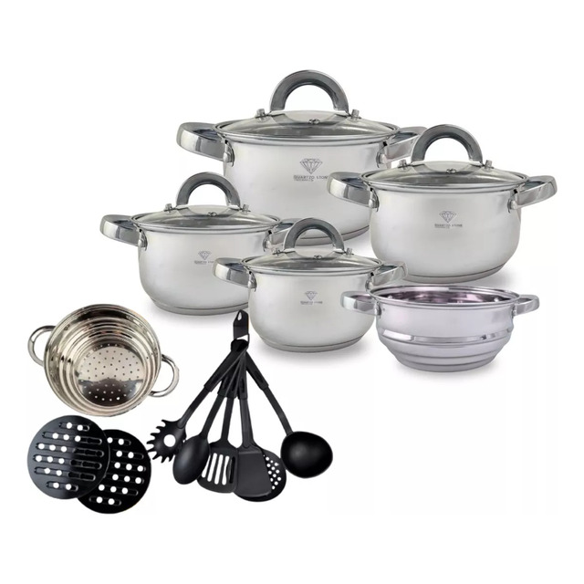 Jogo De Panelas Genebra 19 Peças Inox - Promoção Jogo De Panelas Genebra 19 Peças Inox - Promoção