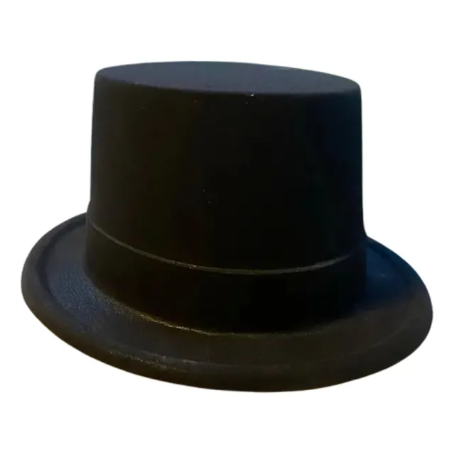 Sombrero Negro Copa Mago Hora Loca Disfraz Neon Mate