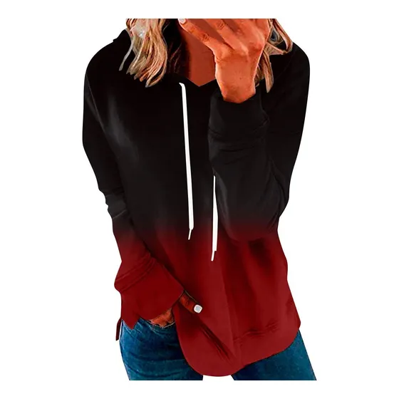 Sudadera Ligera Para Dama Manga Larga Raya Bloque Color