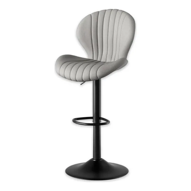 Taburete Banqueta Cromado C/posapie Estética Fremont Blanco