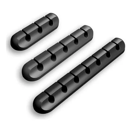 Organizador De Cables Multicanal Para Escritorio 7 Slots Black [1pieza]