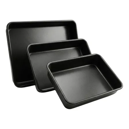 Kit 3 Formas Antiaderente Assadeira Retangular Teflon Funda