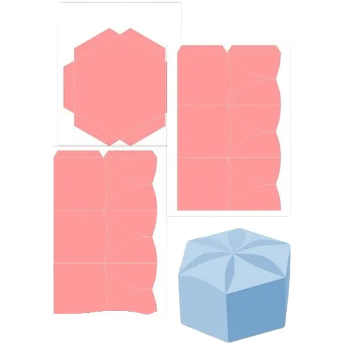 Kit Imprimible Molde Caja Hexagonal Editable